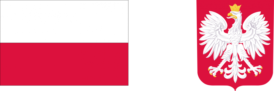 Grafika przedstawia flagę i godło Polski